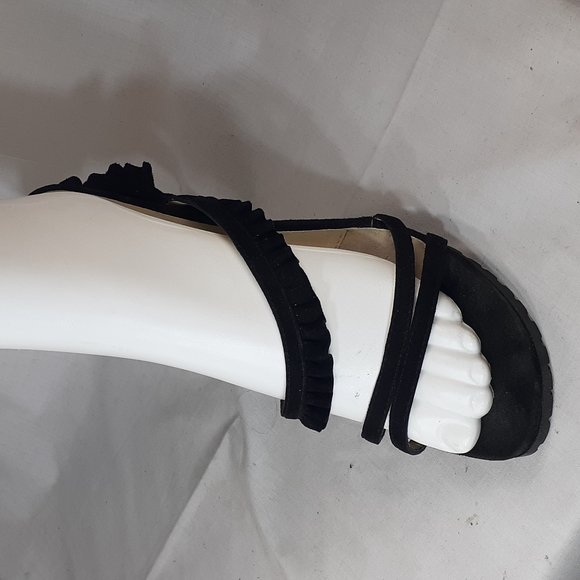 Donald J pliner black suede leather mule heels size 10 - Picture 2 of 11